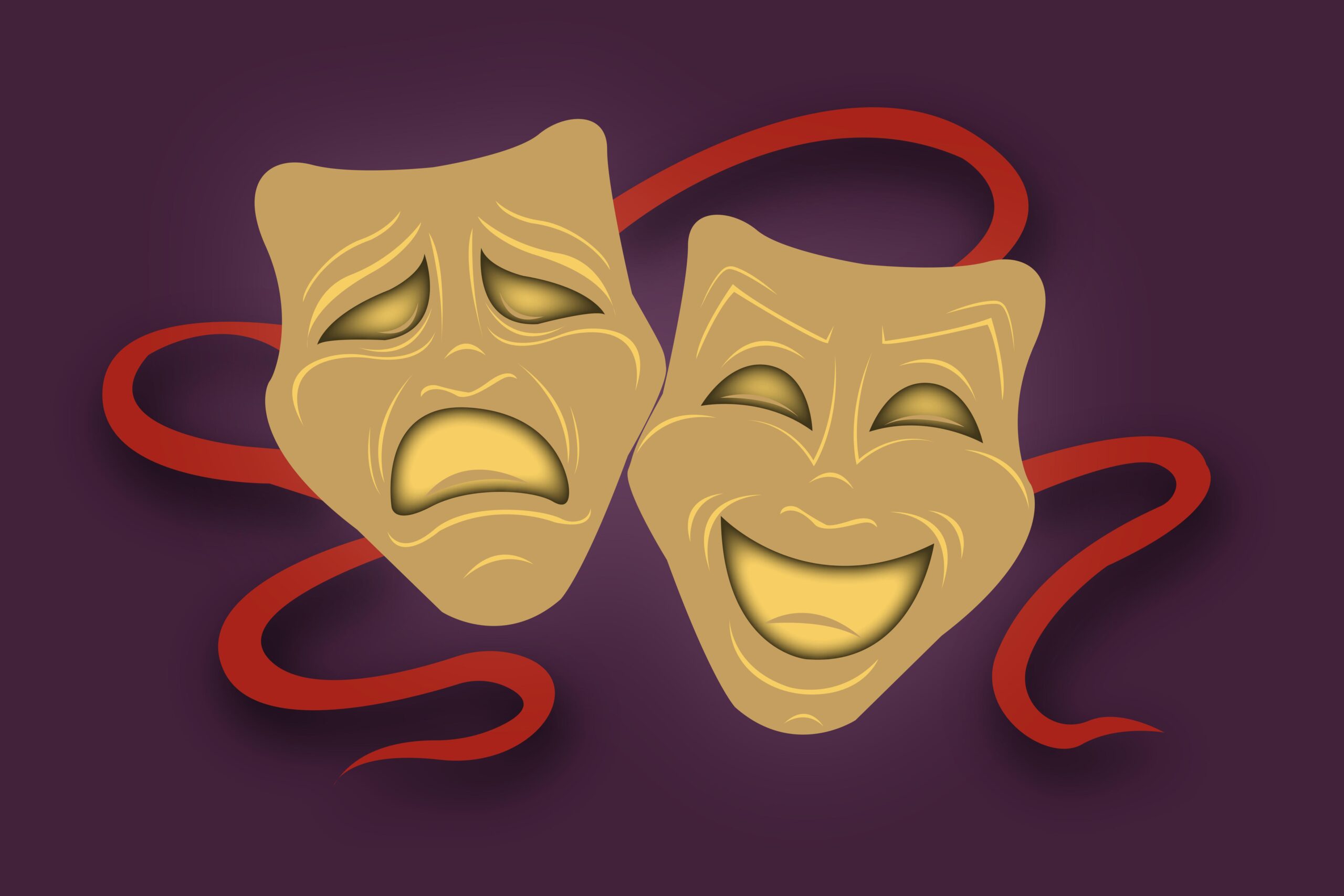 Graphic of theater masks
